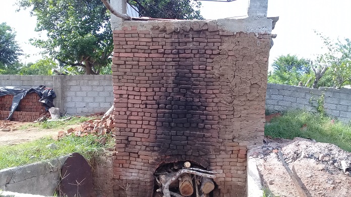 Ladrillo en horno para proceso de quema