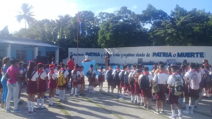 Jobabo: Acto municipal de Inicio del Curso Escolar en Escuela Primaria José Antonio Hecheverría